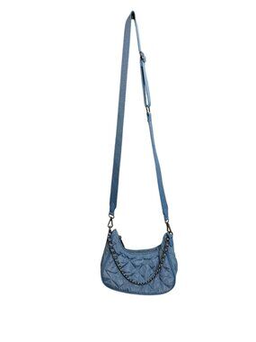 INC International Concepts Blue Quilted Crossbody Bag Chain Strap Purse